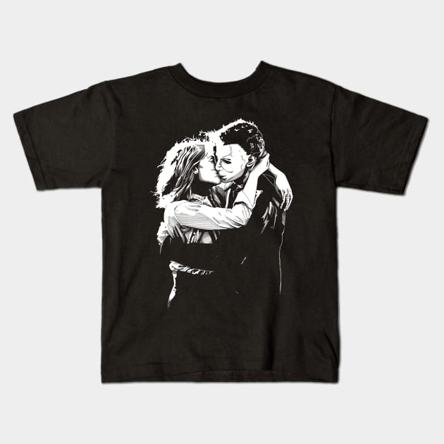 LOVE - Michael Myers and Laurie Strode Kids T-Shirt by mrwhelan